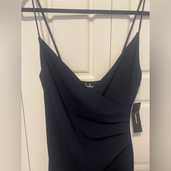 Lulus Sweetest Admirer Navy Blue Ruched Surplice Maxi Dress new with tags - Picture 4 of 5